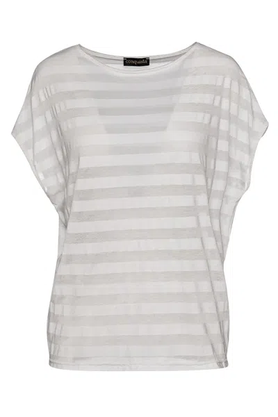 Conquista Women's Neutrals Ecru Semi Sheer Top In Beige