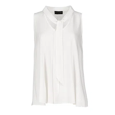 Conquista Women's Neutrals Ecru Tie Detail Sleeveless Top In Beige