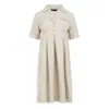 Conquista Women's Neutrals Empire Waist Linen-cotton Dress With Button Details