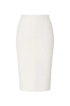 Conquista Women's Neutrals Fitted Stretch Pencil Skirt In White