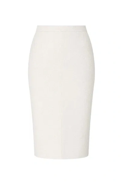 Conquista Women's Neutrals Fitted Stretch Pencil Skirt In White