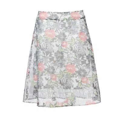 Conquista Women's Neutrals Floral Burn-out Viscose Blend Knee Length Cloche Skirt In Beige