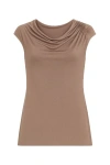 Conquista Women's Neutrals Iron Asymmetric Top