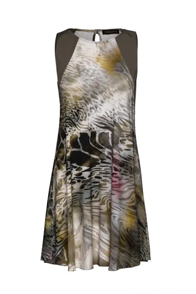 Conquista Women's Neutrals Khaki  Animal Print Dress In Yellow