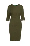 Conquista Women's Neutrals Khaki Jacquard Dress By  Fashion In Yellow