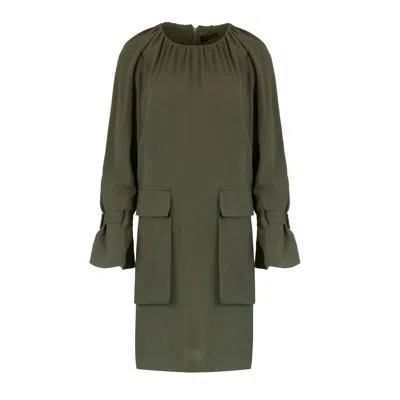 Conquista Women's Neutrals Khaki Pocket Detail Tencel Dress In Yellow