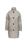 CONQUISTA WOMEN'S NEUTRALS MOUFLON SAND COLOUR MELANGE COAT BY CONQUISTA FASHION