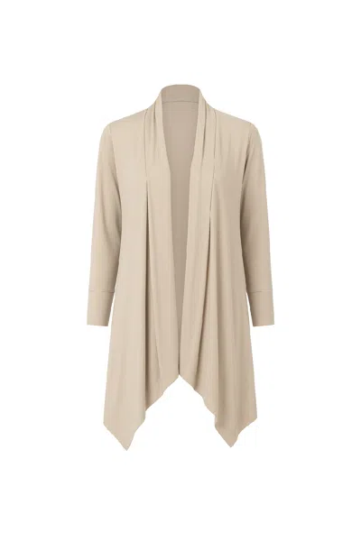 Conquista Women's Neutrals Open Front Cardigan In Sand