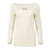 Conquista Women's Neutrals Organic Elegance Cream Crepe Top With Wide Neckline In White