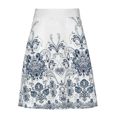 Conquista Women's Neutrals Paisley Style Cloche Skirt In Beige