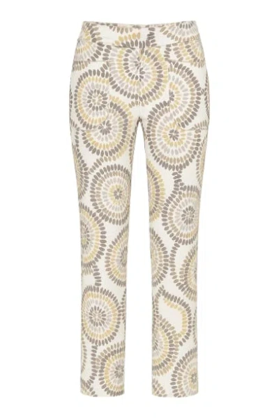 Conquista Women's Neutrals Patterned Linen Blend Pants
