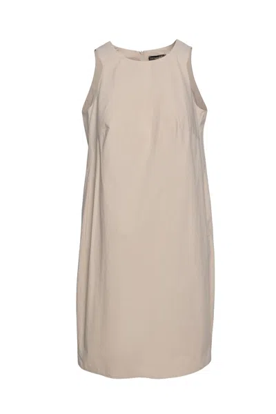 Conquista Women's Neutrals Sand Colour Cotton Sack Dress In Gray
