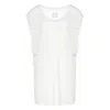 Conquista Women's Neutrals Semi Sheer Organic Linen Blend Sleeveless Top