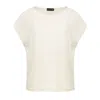 Conquista Women's Neutrals Sleek Natural Linen Blend Oversized Top