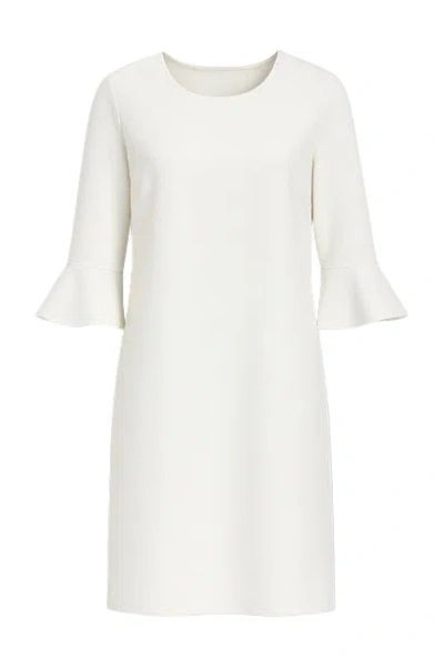 Conquista Women's Neutrals Sleeve Detail Ecru Dress In Crepe Fabric In Sand