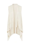 Conquista Women's Neutrals Sleeveless Drape Cardigan