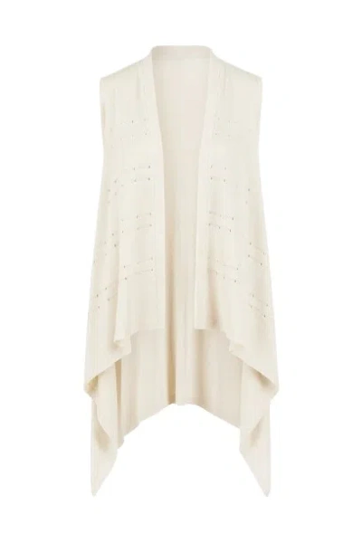 Conquista Women's Neutrals Sleeveless Drape Cardigan