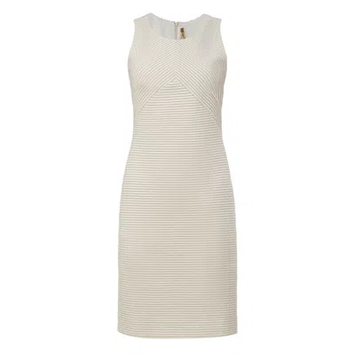 Conquista Women's Neutrals Sleeveless Fitted Dress In White