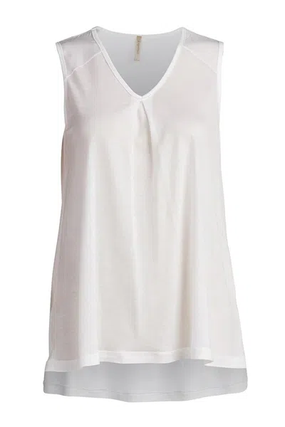Conquista Women's Neutrals Sleeveless Tencel Top In White