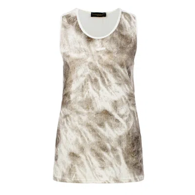 Conquista Women's Neutrals Soft Marble Elegance Tank Top In Gray