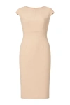Conquista Women's Neutrals Solid Colour Dress With Cap Sleeves Creme Color.