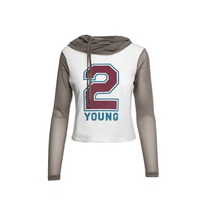 Conquista Women's Neutrals Sporty Hooded Crop Top In Multi