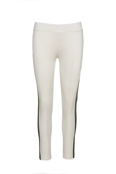 Conquista Women's Neutrals Stripe Detail Leggings In White