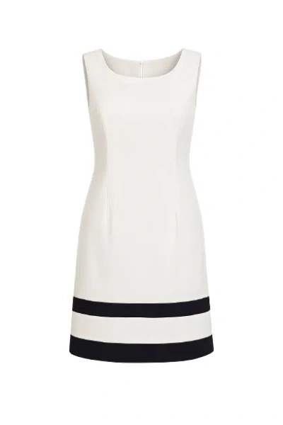Conquista Women's Neutrals Stripe Detail Sleeveless Dress In White