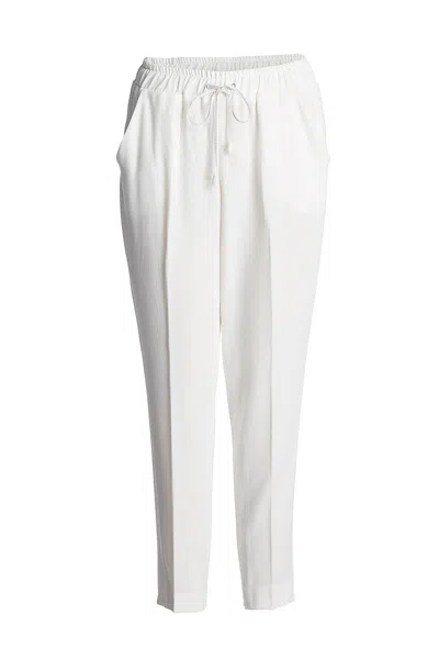 Conquista Women's Neutrals Tie-waist Trousers In White