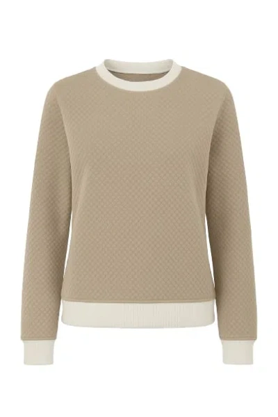Conquista Women's Neutrals Trim Detail Sweatshirt In Sand