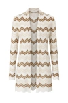Conquista Women's Neutrals Zig Zag Open Front  Cardigan