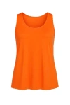 Conquista Women's Orange Back Detail Sleeveless Top In Orange