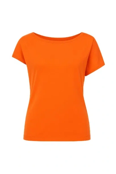 Conquista Women's Orange Boat Neck Top