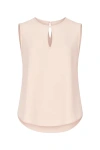 Conquista Women's Orange Keyhole Detail Sleeveless Top In Orange