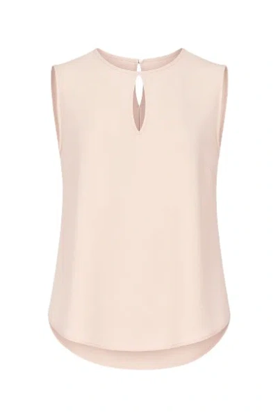 Conquista Women's Orange Keyhole Detail Sleeveless Top