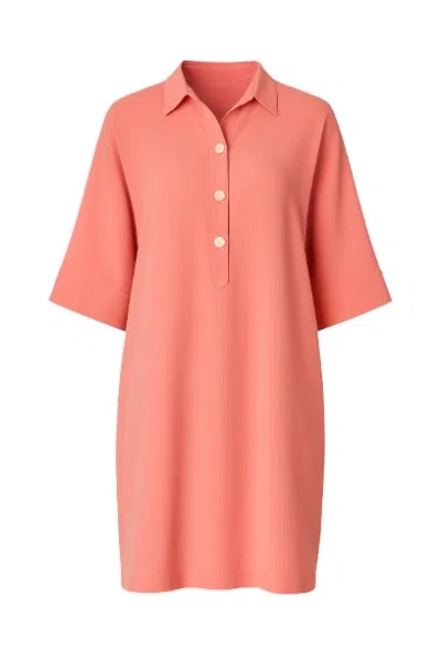 Conquista Women's Orange Oversized Coral Tencel Dress