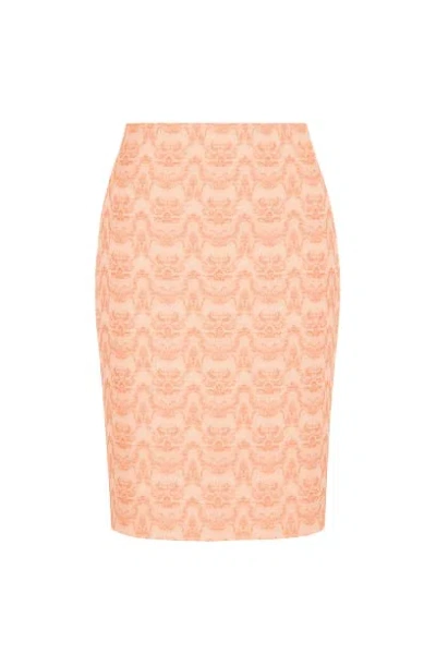 Conquista Women's Orange Straight Print Skirt By  Fashion