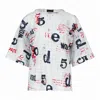 Conquista Women's Oversized Cotton Ripstop Printed T-shirt With Elbow-length Sleeves