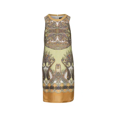 Conquista Women's Paisley Sleeveless Dress In Yellow