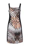 Conquista Women's Panel Detail Animal Print Dress