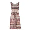 Conquista Women's Patterned Sleeveless Dress With Tie Waist