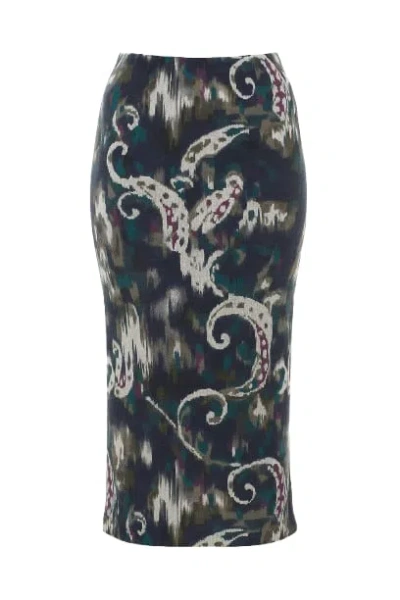 Conquista Women's Patterned Straight Midi Skirt