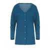 CONQUISTA WOMEN'S PETROL BLUE KNIT BUTTON CARDIGAN