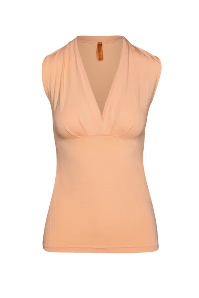 Conquista Women's Pink / Purple Apricot Faux Wrap Sleeveless Top In Pink/purple
