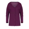 Conquista Women's Pink / Purple Aubergine Knit Button Cardigan In Pink/purple