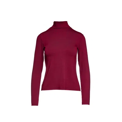 Conquista Women's Pink / Purple Burgundy Long Sleeve Polo Neck Jumper In Pink/purple