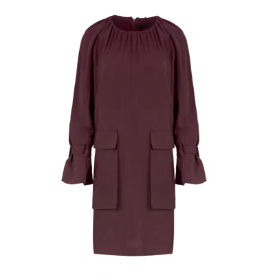 Conquista Women's Pink / Purple Burgundy Pocket Detail Tencel Dress In Pink/purple