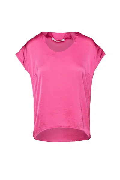 Conquista Women's Pink / Purple Fuchsia Cap Sleeve Top In Pink/purple