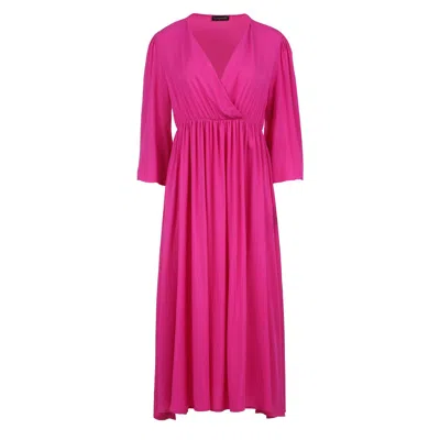 Conquista Women's Pink / Purple Fuchsia Empire Line Dress In Pink/purple