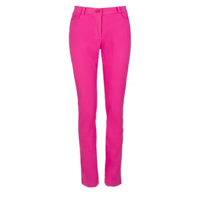 Conquista Women's Pink / Purple Fuchsia Tie Dye Long Fitted Pants In Pink/purple